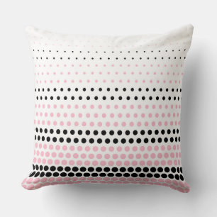 Coussin Cameo moderne rose et noir Polka point