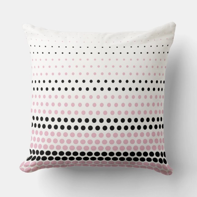 Coussin Cameo moderne rose et noir Polka point (Recto)