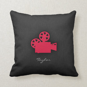 Coussin Caméra de cinéma rouge Crimson