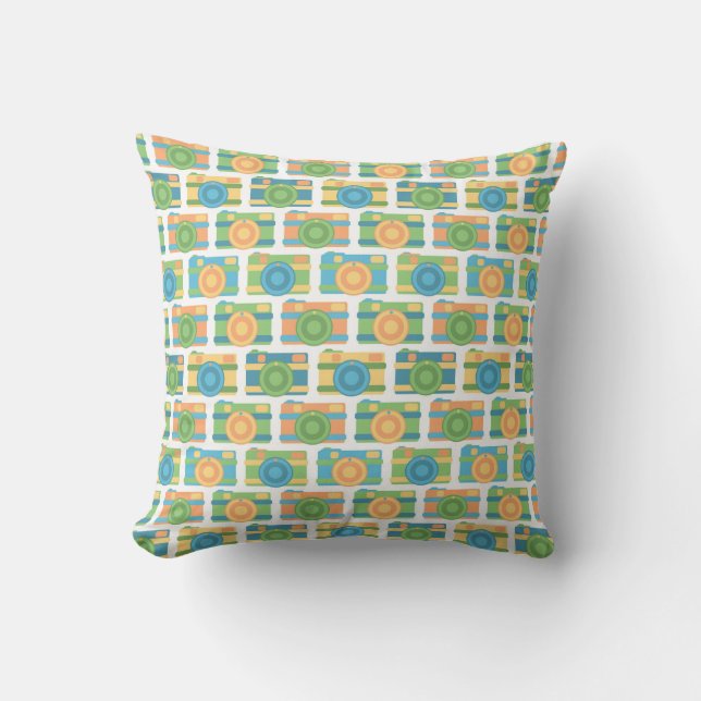 coussin "Caméras rétro colorés" (Recto)
