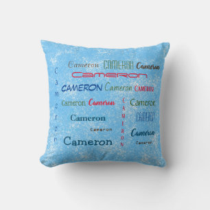 Coussin Cameron Personnalisé Nombreux Nom Personnalisé