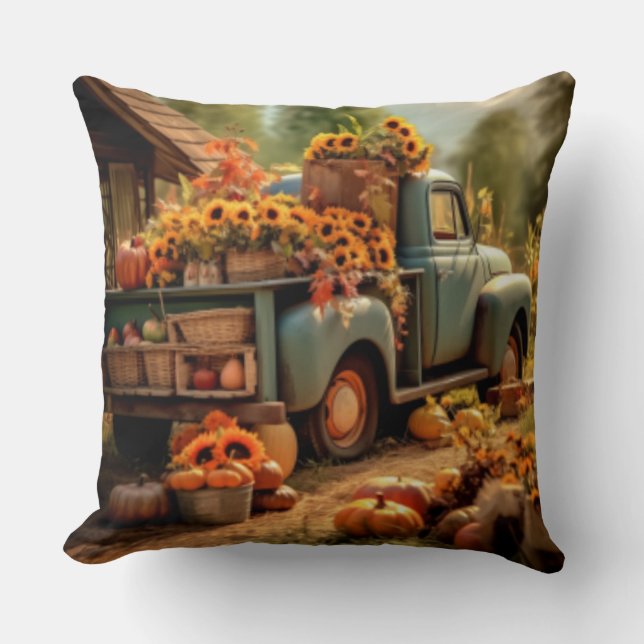 Coussin Camion agricole rustique Pilote à lancer réversibl (Recto)