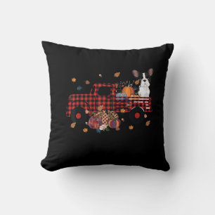 Coussin Camion Citrouille Bulldog Thanksgiving Cadeau Hall