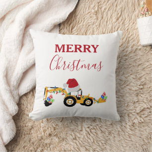 Coussin Camion de construction de la canot de Noël