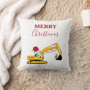 Coussin Camion de construction de l'excavatrice de Noël