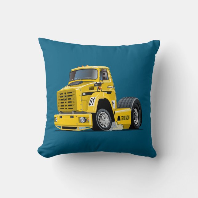 Coussin camion de course de dessin animé (Recto)