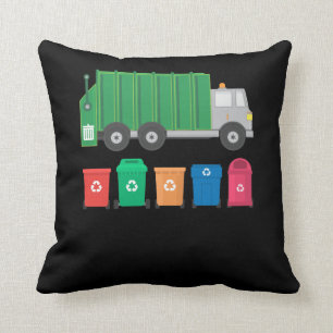 Coussin Camion de déchets de cadeau de camion à ordures