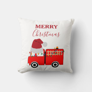 Coussin Camion de feu rouge de Noël