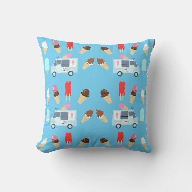 Coussin Camion de Glace Adorable à Motif Illustré (Recto)