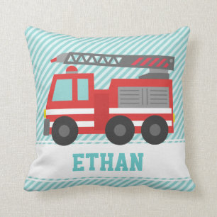 Coussin Camion de pompiers rouge mignon pour la chambre de