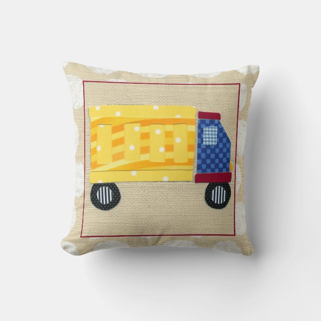 Coussin Camion de vidage pour enfants par Chariklia Zarris (Recto)