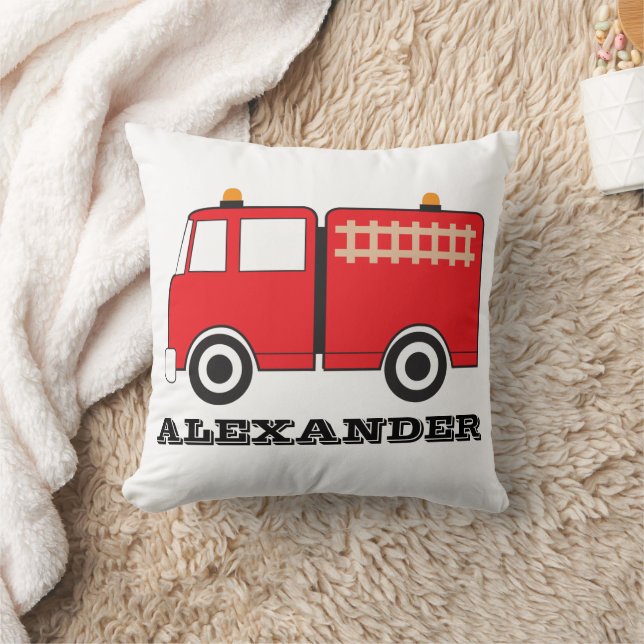 Coussin Camion d'incendie rouge personnalisé (Couverture)