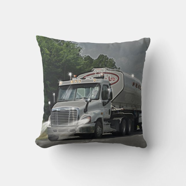 Coussin Camion gris de réservoir d'alimentation de bétail (Recto)