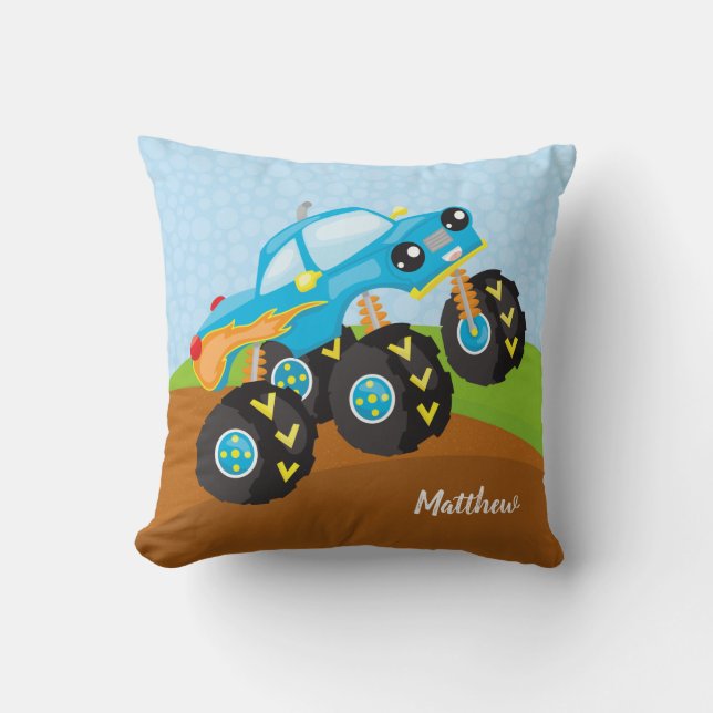 Coussin Camion monstre coloré (Recto)
