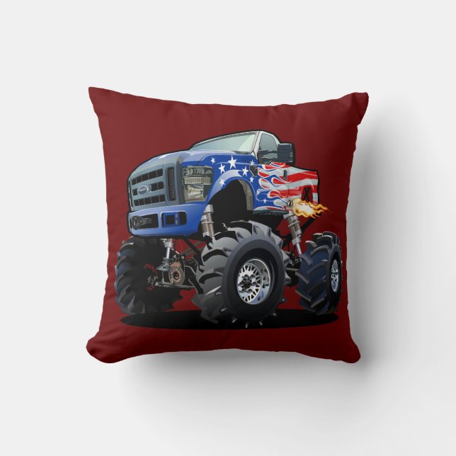 Coussin Camion monstre de dessin animé (Recto)