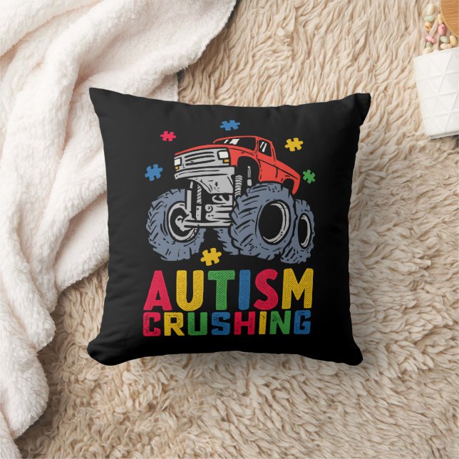 Coussin Camion Monstre de Sensibilisation à l'Autisme Écra (Couverture)