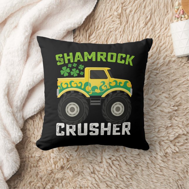 Coussin Camion monstre Shamrock Crusher Saint-Patrick (Couverture)