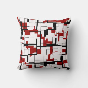 Coussin Camion numérique noir blanc Motif rouge