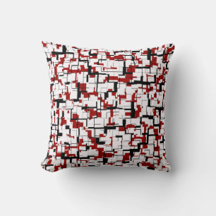 Coussin Camion numérique noir blanc Motif rouge