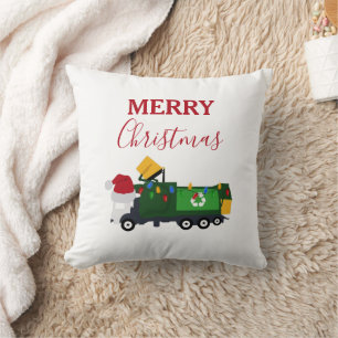Coussin Camion poubelle de recyclage de Noël