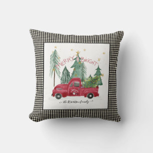 Coussin Camion Rouge noir blanc Buffalo Chèque Ferme
