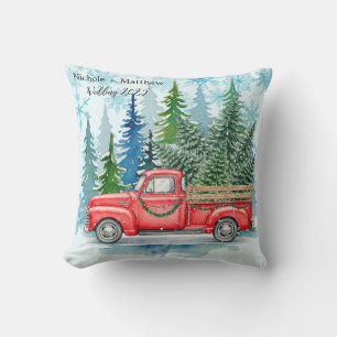 Coussin Camion Rustique de mariage d'hiver