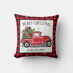 Coussin Camion vintage avec jouets Joyeux Noël Ajouter un