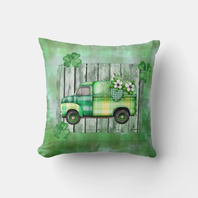 Coussin Camion Vintage de la Saint-Patrick (Recto)