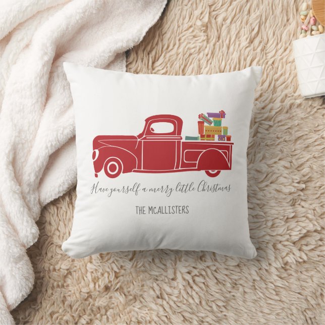 Coussin Camion vintage Red Christmas (Couverture)