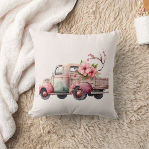 Coussin Camion Vintage rose