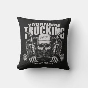 Coussin Camionnage personnalisé Camionneur de crâne Camion
