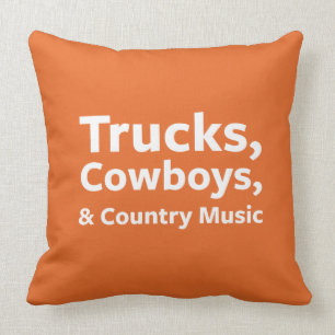 Coussin Camions, cowboys et musique country