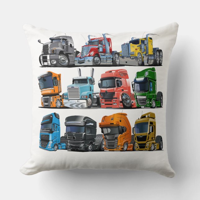 Coussin camions de dessin animé (Recto)