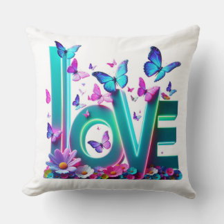 Coussin Camiseta Vibrant Love and Butterflies – Colorful F