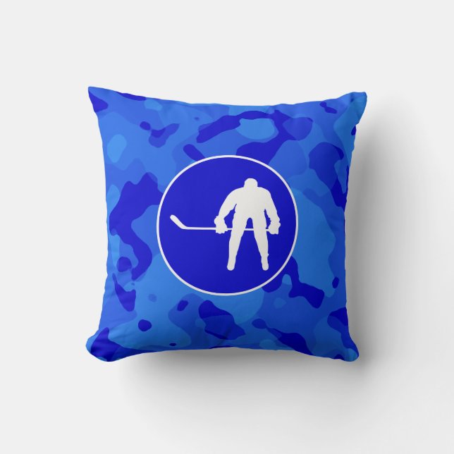 Coussin Camo Bleu ; Hockey Camouflage (Recto)