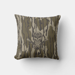 Coussin Camo Bottomland Vintage classique fusil et crâne