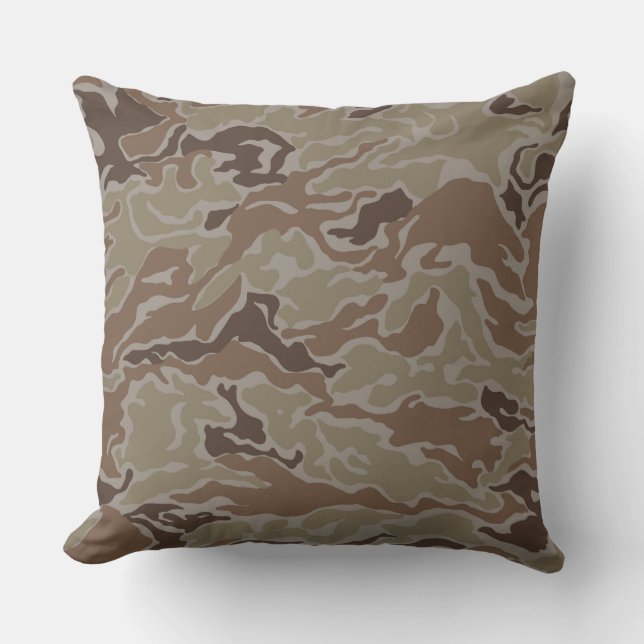 Coussin Camo de sable du désert militaire Jeu d'oreiller (Recto)