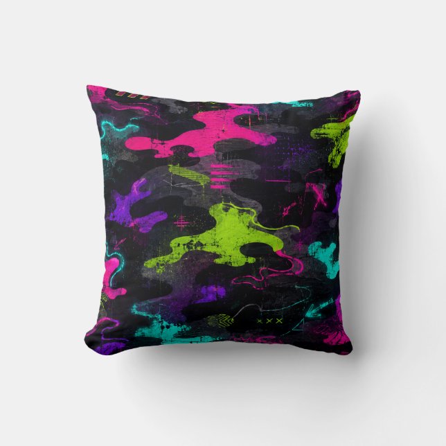 Coussin Camo Néon (Recto)