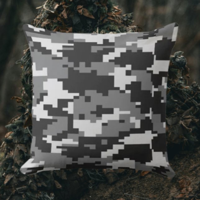 Coussin Camo noir et gris (Créateur téléchargé)