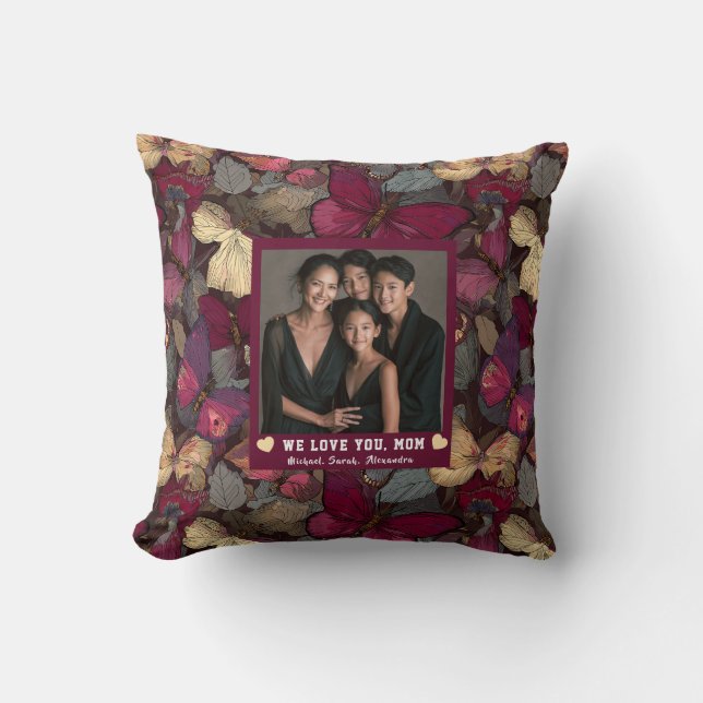 Coussin Camo Papillon Meilleure Grand-Mère Décor Rustique  (Recto)
