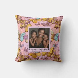 Coussin Camo papillon Meilleure maman décoration d'intérie