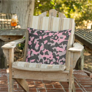 Coussin Camo rose et noir