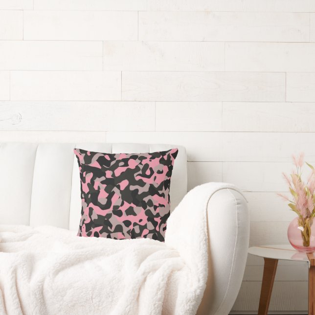 Coussin Camo rose et noir (Canapé)