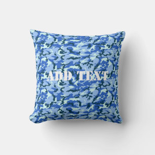 Coussin Camouflage bleu ciel Woodland