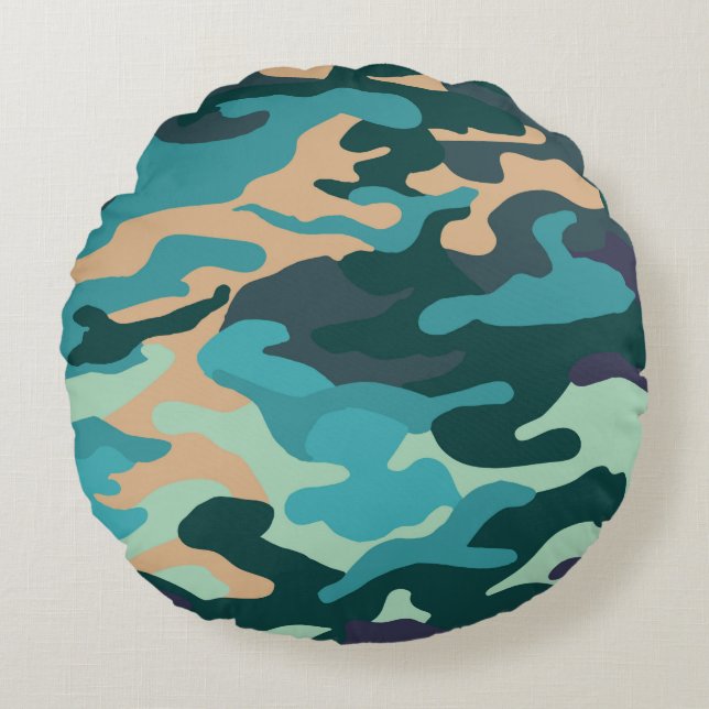 Coussin Camouflage bleu et vert (Devant)