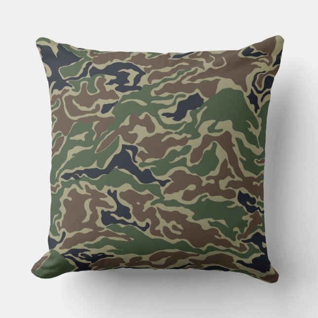 Coussin Camouflage Brown vert foncé Lancer l'oreiller (Recto)