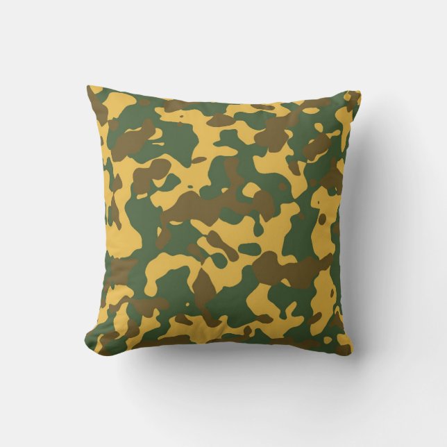 Coussin Camouflage Brown vert Jeu d'oreiller (Recto)