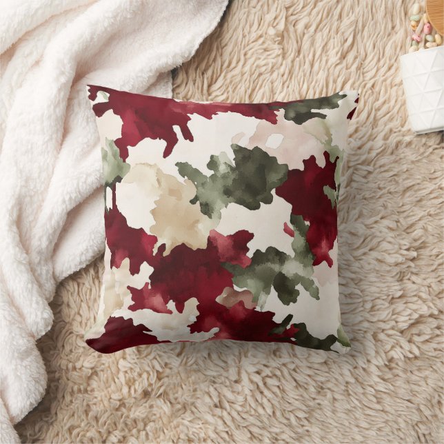 Coussin Camouflage Crème Rouge Vert (Couverture)