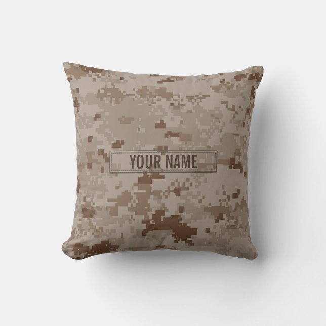 Coussin Camouflage de désert de Digitals personnalisable (Recto)