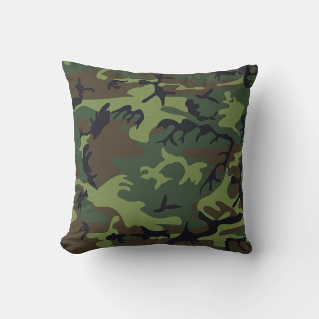 Coussin Camouflage en Camo vert, Brown, noir (Recto)